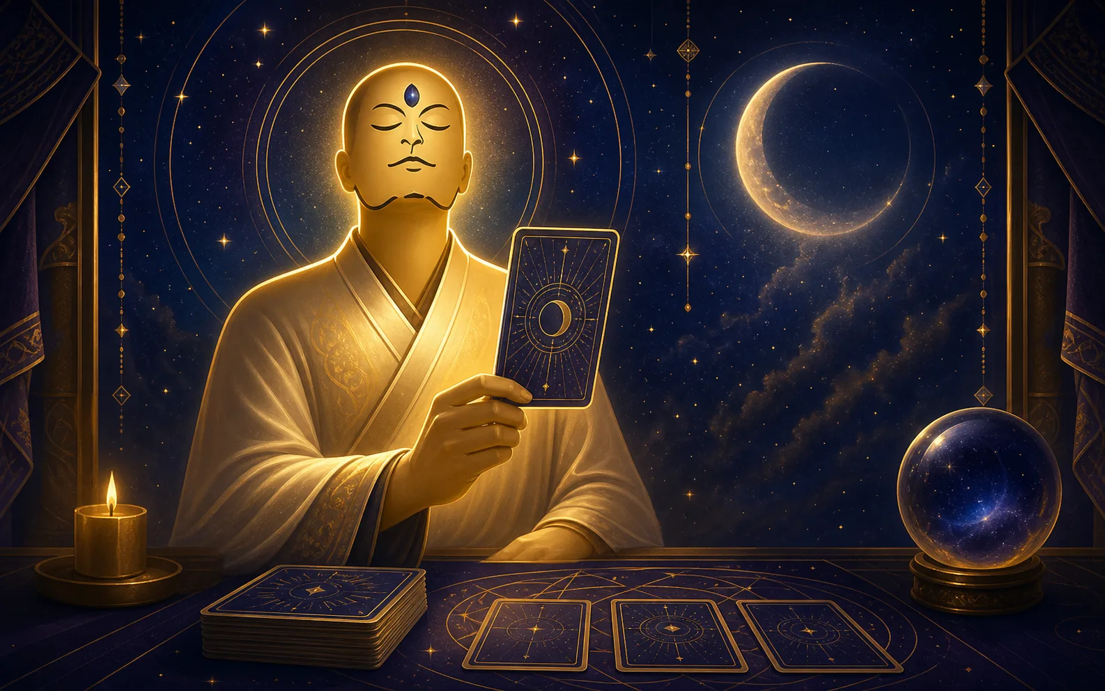 Cartas de Tarô em uma leitura espiritual